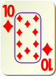 Изображение игральной карты c рамкой "Diamond 10" (Diamond 10)