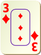 Изображение игральной карты c рамкой "Diamond 3" (Diamond 3)