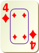 Изображение игральной карты c рамкой "Diamond 4" (Diamond 4)