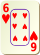 Изображение игральной карты c рамкой "Heart 6" (Heart 6)