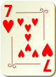 Изображение игральной карты с орнаментом "Heart 7" (Heart 7)