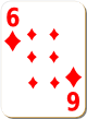 Изображение игральной карты с белым фоном "Diamond 6" (Diamond 6)