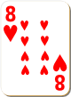 Изображение игральной карты с белым фоном "Heart 8" (Heart 8)