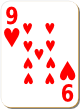 Изображение игральной карты с белым фоном "Heart 9" (Heart 9)
