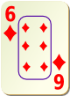 Изображение игральной карты c рамкой "Diamond 6" (Diamond 6)