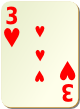Изображение игральной карты без специфики "Heart 3" (Heart 3)