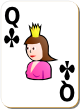 Изображение игральной карты с белым фоном "Cross Queen" (Cross Queen)