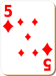Изображение игральной карты с белым фоном "Diamond 5" (Diamond 5)