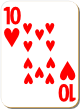Изображение игральной карты с белым фоном "Heart 10" (Heart 10)