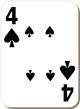 Изображение игральной карты с белым фоном "Spear 4" (Spear 4)